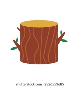 Tree Stump icons. tree stump in the Ground as Felled or Cut Trunk Vector Illustration