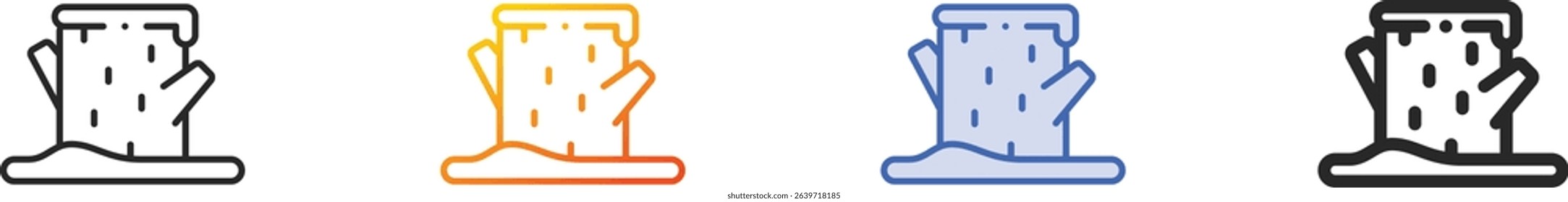 tree stump icon.Thin Linear, Gradient, Blue Stroke and bold Style Design Isolated On White Background