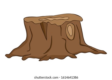 tree stump isolated illustration on white background