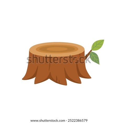 Tree stump isolated on white background.