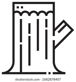 Icono moderno del Vector del tocón del árbol – Plantilla mínima del símbolo de la ilustración para el diseño móvil del UI del App del Web
