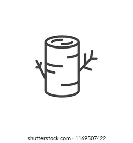 Tree stump outline icon. linear style sign for mobile concept and web design. Log simple line vector icon. Wood symbol, logo illustration. Pixel perfect vector graphics
