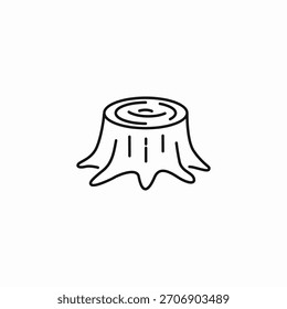 tree stump rings icon sign vector