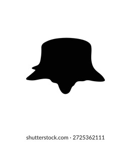 Diseño plano de Vector de icono de silueta de tocón de árbol.