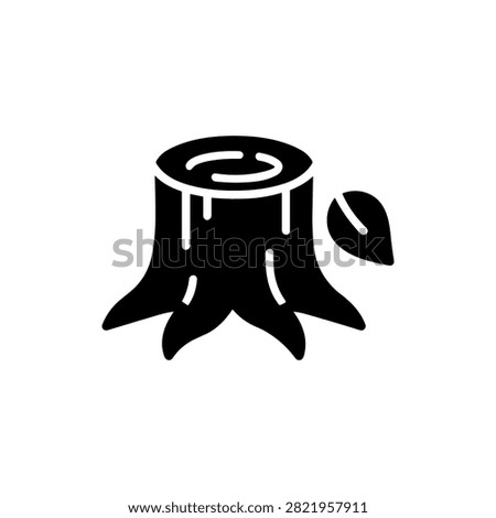Tree Stump Solid Icon for Deforestation Logging and Forest Conservation