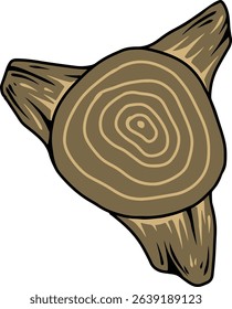 Tree Stump Top View Simple Illustration