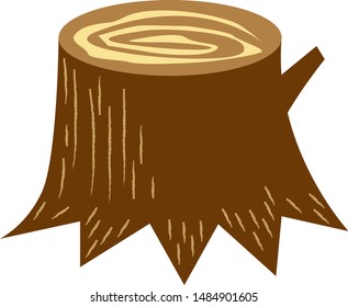 Tree stump vector illustration.　icon.