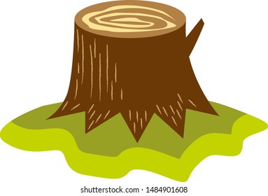 Tree stump vector illustration.　icon.