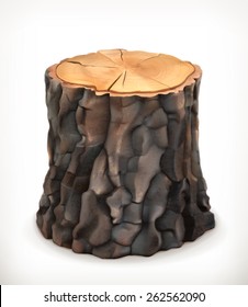Tree stump, vector icon
