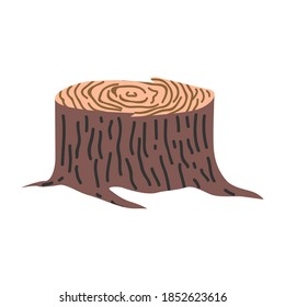 Ilustración vectorial de trozo de árbol. Agradable y moderno. Aislado en el plano de fondo blanco para impresiones, afiches, papel lindo, diseño de viajes. Ilustración de alta calidad
