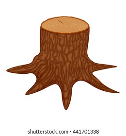tree stump vector illustration isolated on a white background