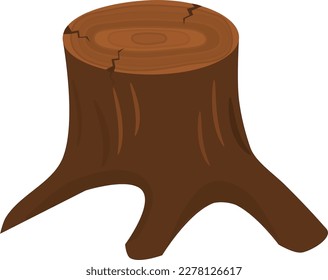tree stump. vector illustration. save the environment. forest damaged symbol.