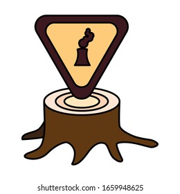 tree stumps showing deforestation on white background vector illustration design