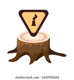 tree stumps showing deforestation on white background vector illustration design
