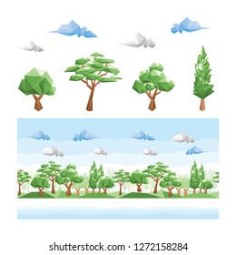  tree style illustrations, nature and environment conservation, illustration. green forest, background texture, pattern tree.