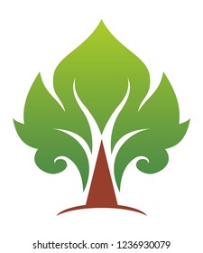 tree stylish logo green