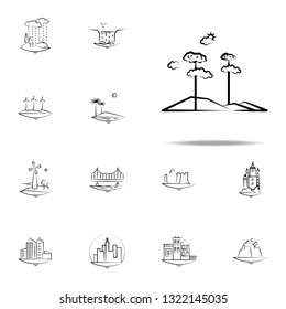 tree sun cloud  icon. Landspace icons universal set for web and mobile