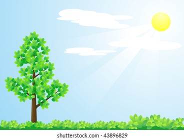 Tree and sun illustration