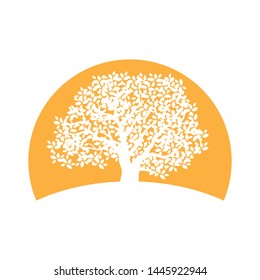 tree and sun. logo icon