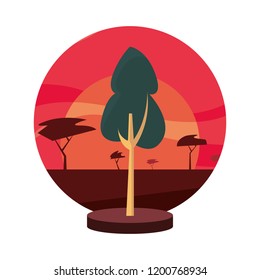 tree sunset panorama natural landscape