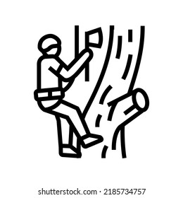 tree surgery landscape line icon vector. tree surgery landscape sign. isolated contour symbol black illustration
