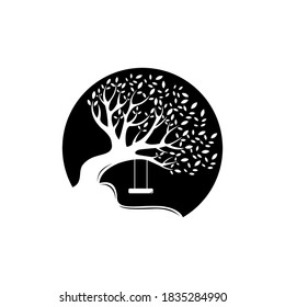 tree and swing logo design idea