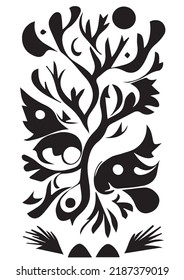 Tree Swirl Symbol - Ink for Printing