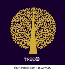 Tree symbol Asia style, Vector illustration