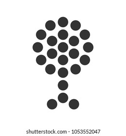 tree symbol. black dots form a logo of plant. vector logo.