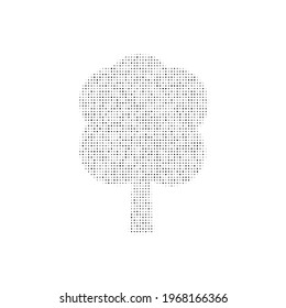 The tree symbol filled with black dots. Pointillism style. Vector illustration on white background