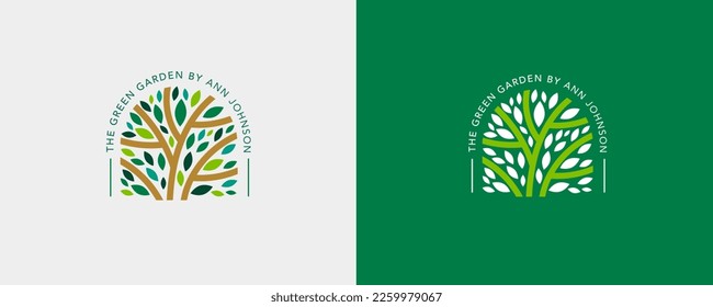 Tree symbol, icon design. Nature, trees illustration, logo concept. Luxury, modern and minimalistic style