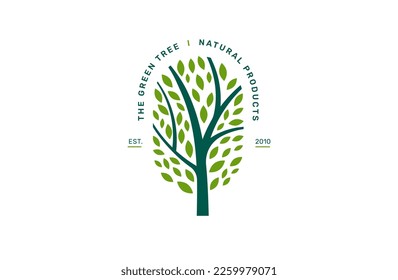 Símbolo de árbol, diseño de icono. Naturaleza, ilustración arbórea, concepto de logo. Lujo, estilo moderno y minimalista