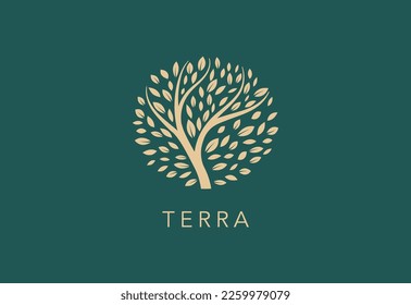 Tree symbol, icon design. Nature, trees illustration, logo concept. Luxury, modern and minimalistic style