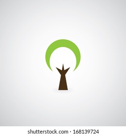 tree symbol  on gray background 
