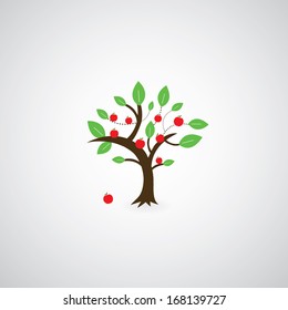 tree symbol  on gray background 