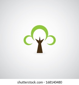 tree symbol  on gray background 