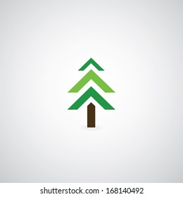 tree symbol  on gray background 