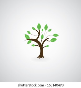 tree symbol  on gray background 