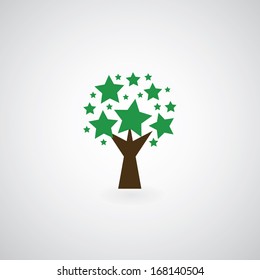 tree symbol  on gray background 