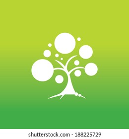 tree symbol on green background 