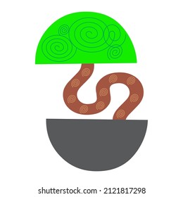 tree symbol with pot , simple icon