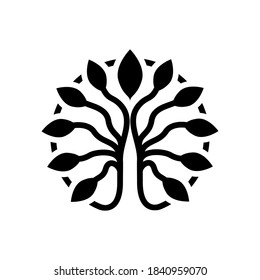 Baumsymbol, Schild. Vektorgrafik