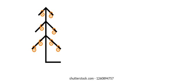 The tree symbol is usually used as an icon of coniferus tree on topoghtaphic maps and orange padlock (here used as Christmas tree baubles) is a symbol of open acces publishig model