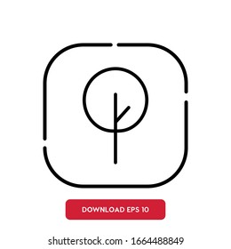 Tree symbol, yoga class outline vector icon. Modern, simple flat vector illustration for web site or mobile app