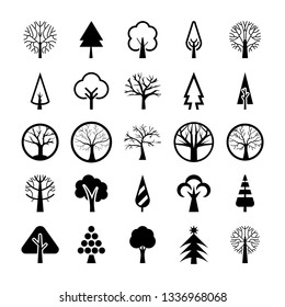 Tree Symbols Vector Pack Stock Vector (Royalty Free) 1336968068 ...
