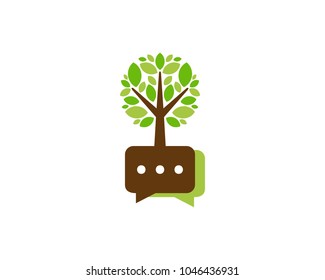Tree Talk Icon Logo Design Element