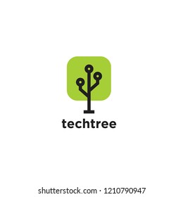 tree tech green logo icon designs vector