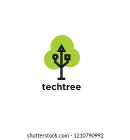 tree tech green logo icon designs vector