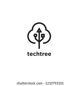 tree tech line logo