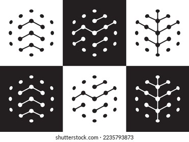 tree tech logo. creative hexagon digital connect icon vector design.